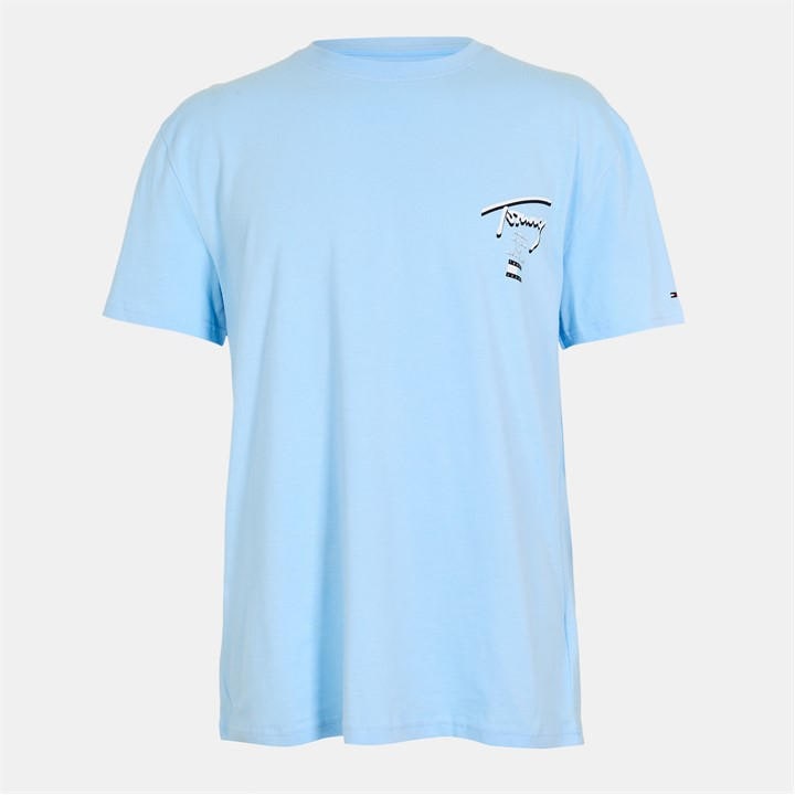 Tommy Jeans Men's Blue Back Flag Logo T-Shirt Extra Small
