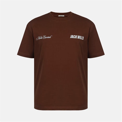 Jack Wills - Men's Script Mix Cotton Short Sleeve Oversized T-Shirt