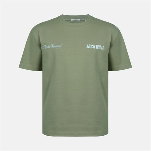 Jack Wills - Men's Script Mix Cotton Short Sleeve Oversized T-Shirt
