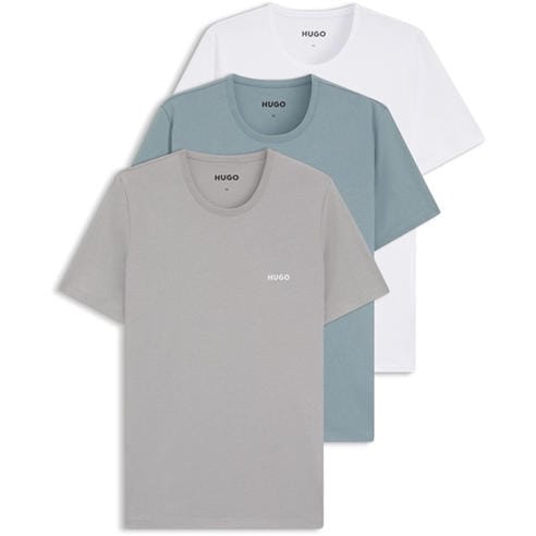 Hugo - Mens HUGO 3 Pack Short Sleeve Pyjama T-Shirts with Logo Detail