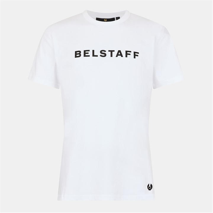Belstaff Men's White Logo Tee Sn54 Small