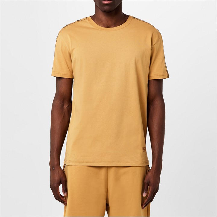 Moschino Mens Brown Tape Logo T Sn42 - Extra Large