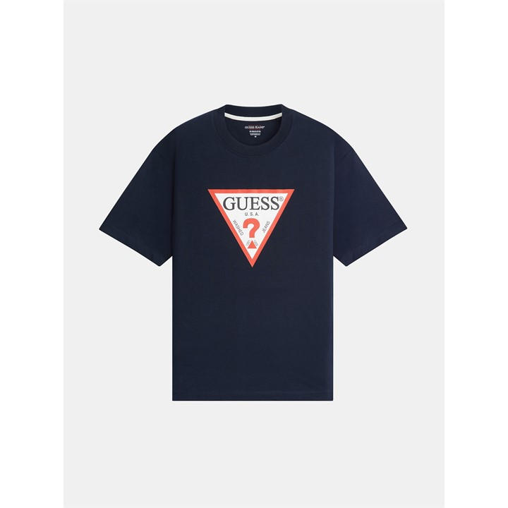 Guess Men's Blue Jeans Iconic Tee Medium