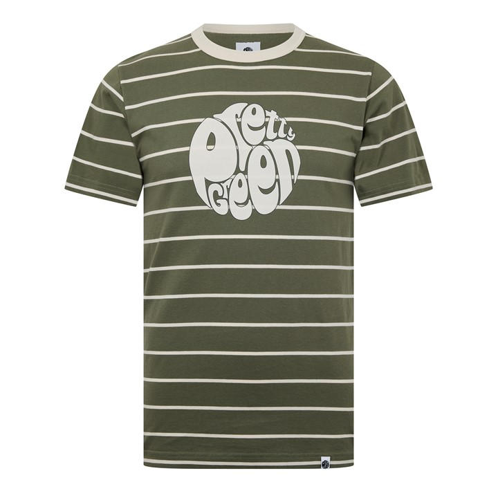 Pretty Green Capella Stripe Ts Sn44 In Green