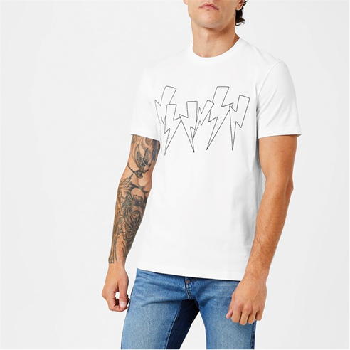 NEIL BARRETT - Jumbled Bolts Print T Shirt