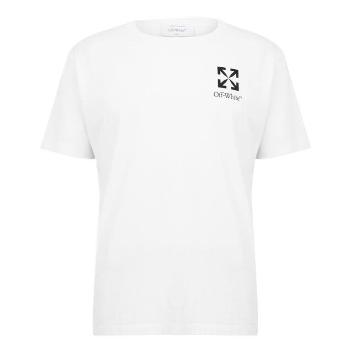 Off White Men's White Off Small Arrow Regular Fit T-Shirt