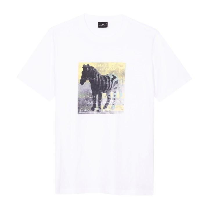 PS BY PAUL SMITH ZEBRA SQUARE GRAPHIC T-SHIR