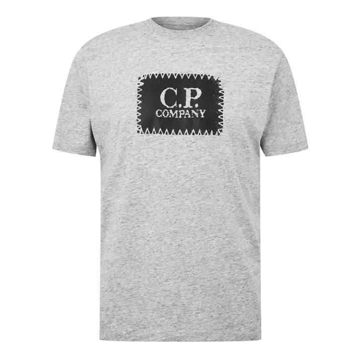 CP COMPANY Block Logo T-Shirt - Grey