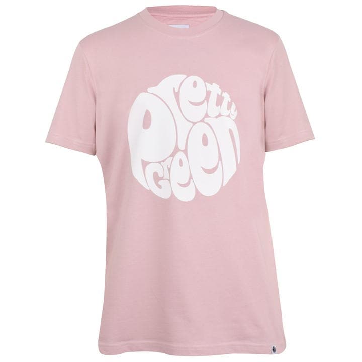 Pretty Green Men's Pink Green Gillespie Tee Extra Large