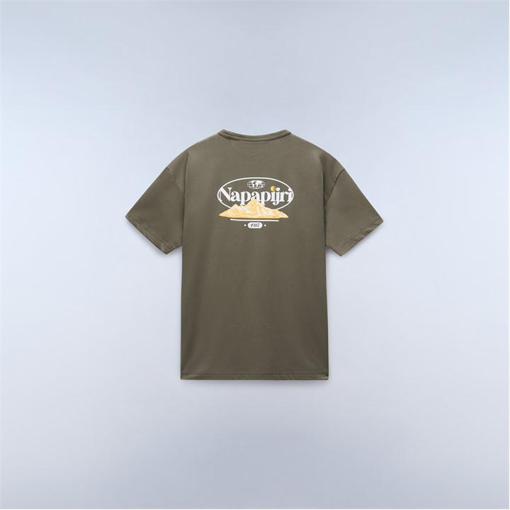 Napapijri Men's Green Graphic T-Shirt 2XL