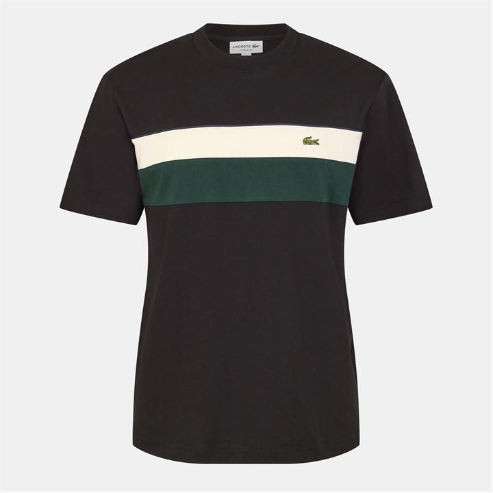 Lacoste Men's Black Cb Tee Sn54 Medium