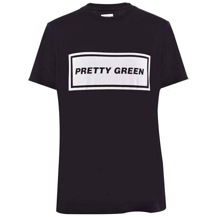 Pretty Green Men's Black Text Logo T-Shirt 3XL
