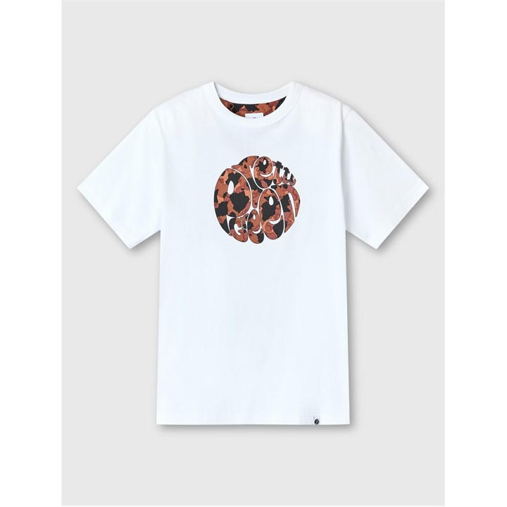 Pretty Green Brindle Logo Ts Sn61 In White