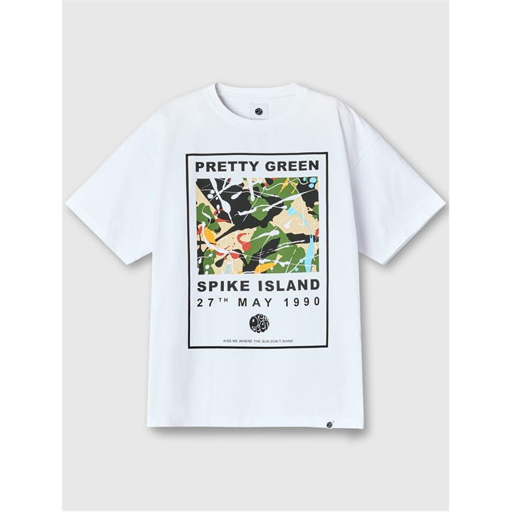 Pretty Green Spike Island Ts In White