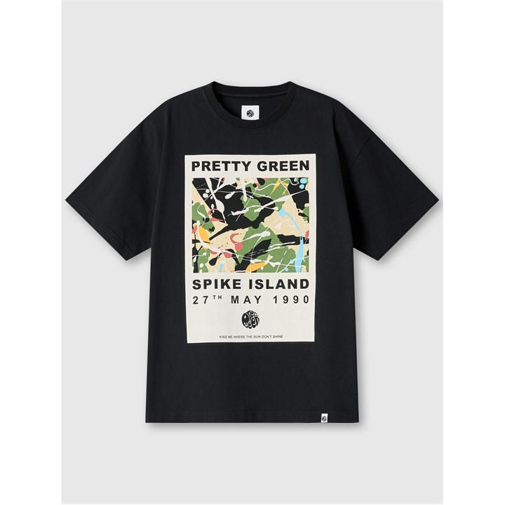 Pretty Green Spike Island Ts In Black