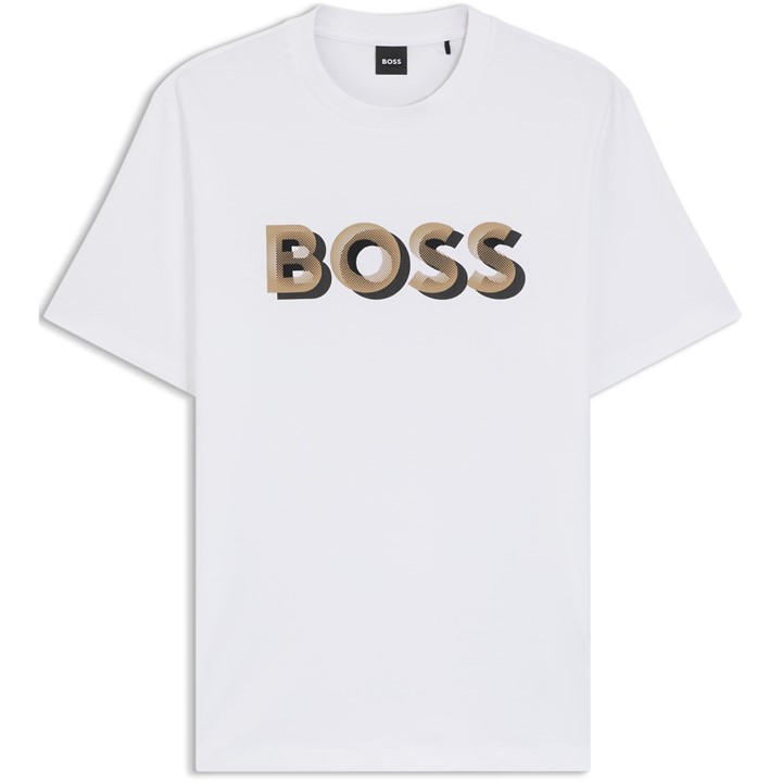 HUGO BOSS MEN'S THOMPSON CONTRASTING LOGO T-SHIRT