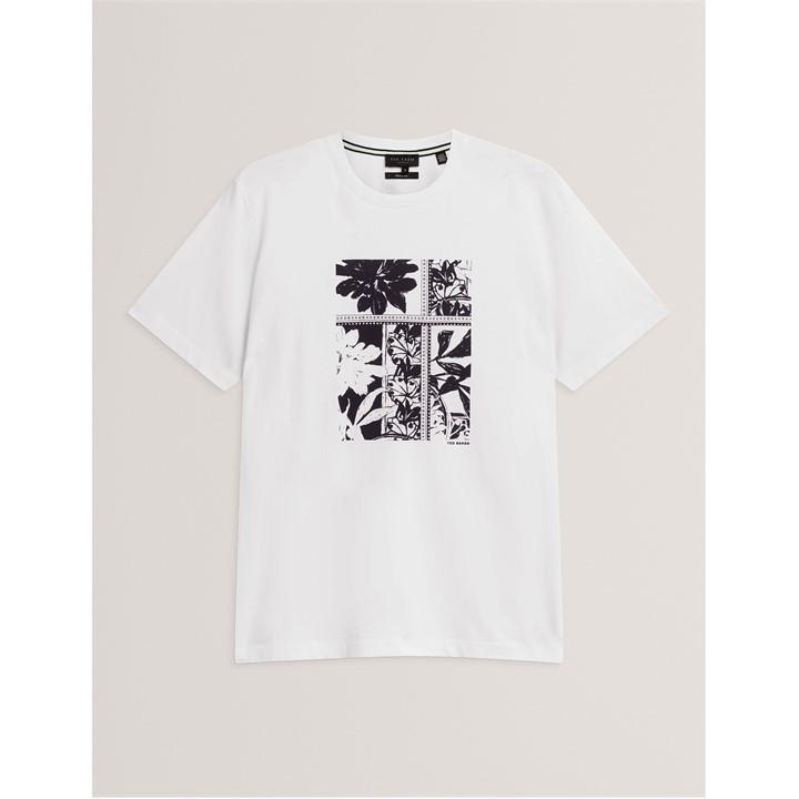 Ted Baker Men's White Ted Box Print Tshirt Sn54 Large