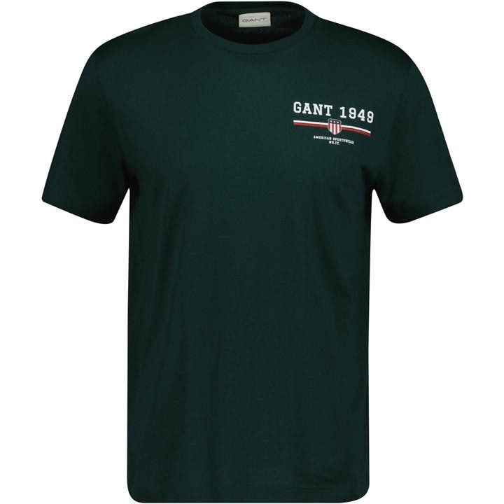 Gant Graphic Ss T-shirt Eggshell S In Green