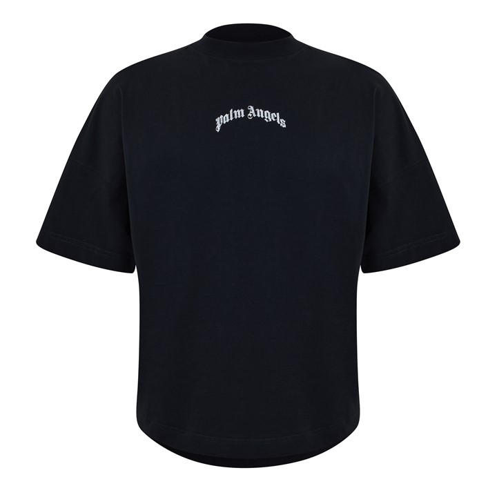 Palm Angels Men's Black Gothic Oversized T-Shirt Extra Large