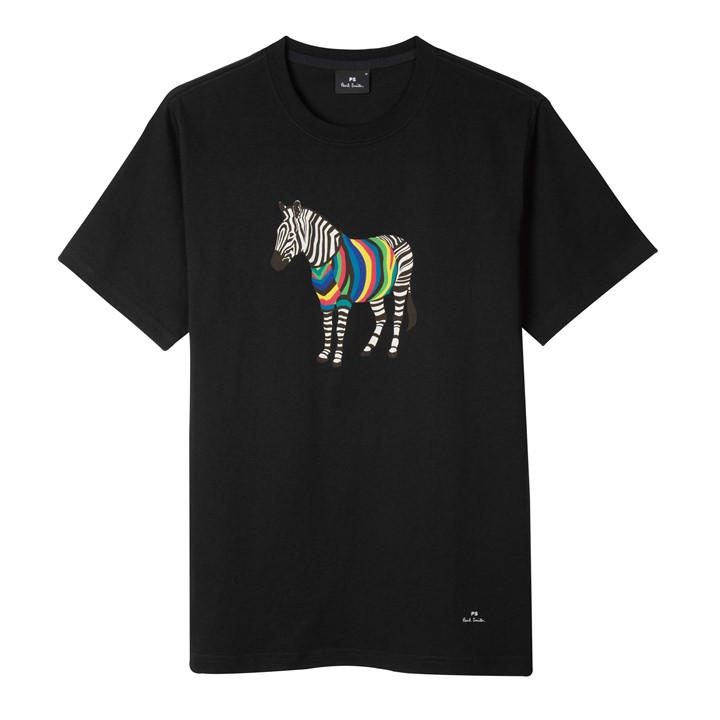 Navy 49 - PS PAUL SMITH - Men's Regular Fit Zebra Print T-Shirt