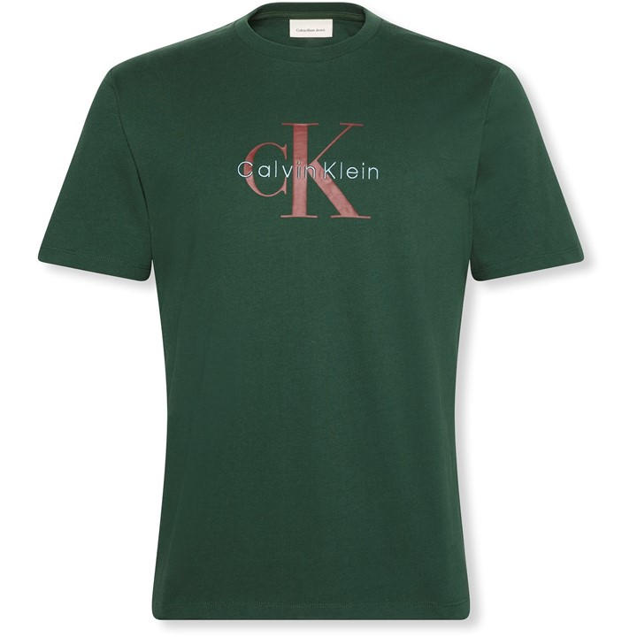 Calvin Klein Jeans Men's Green Ckj Monogram Tee Sn54 Large