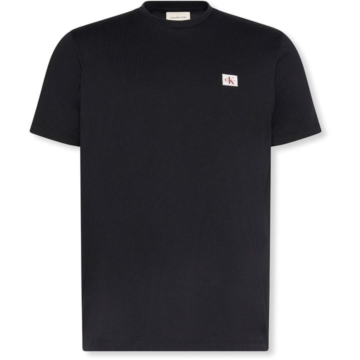 Calvin Klein Jeans Men's Black Ckj Woven Box Tee Small