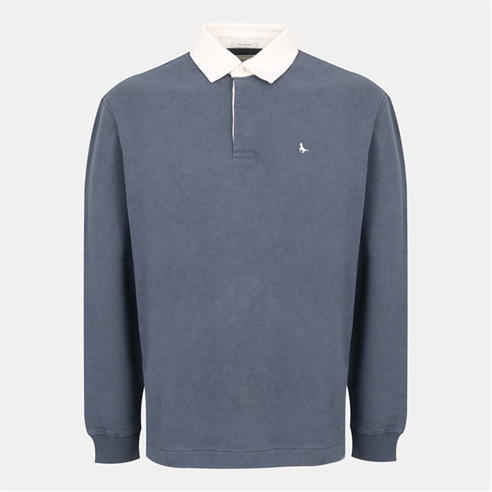 Jack Wills - Men's Cotton Long Sleeve Rugby Polo Shirt