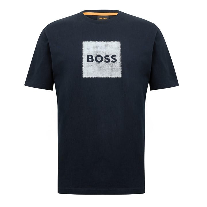 Boss Men's Blue Hbo Stitch Logo T-Shirt