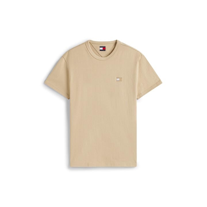 Tommy Jeans Men's Beige Classic Tommy Badge T Shirt Large
