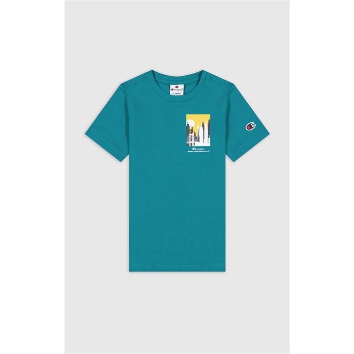 Champion Boys Green Gcy Crw Ts Size 7