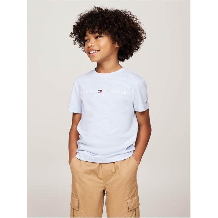 Tommy Hilfiger Unisex Kids Blue Essential T Shirt Juniors Size 9