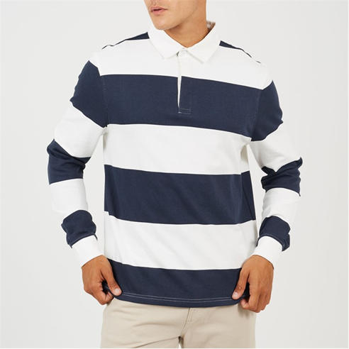 Brave Soul - BS Mens Long Sleeve Striped Rugby Shirt