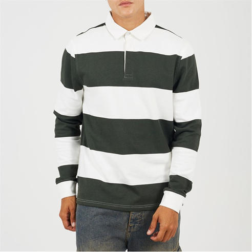 Brave Soul - BS Mens Long Sleeve Striped Rugby Shirt