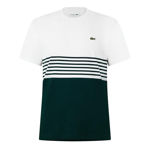 Lacoste - Men's Colour Block Cotton Crew-Neck Short-Sleeve T-Shirt