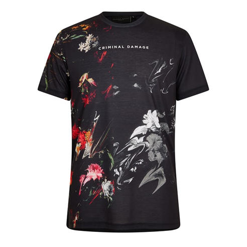 Criminal Damage - Men's Warped Flower T-Shirt