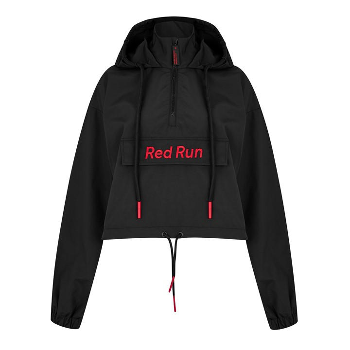 Red Run Women's Black Inky Cropped Windbreaker Size 8