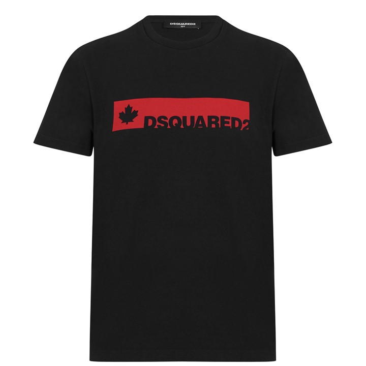 Blk/Red 900 SMU - DSQUARED2 - Boys Maple Leaf Short Sleeve T Shirt