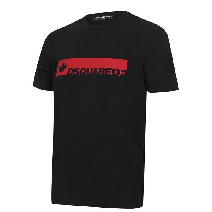 Blk/Red 900 SMU - DSQUARED2 - Boys Maple Leaf Short Sleeve T Shirt