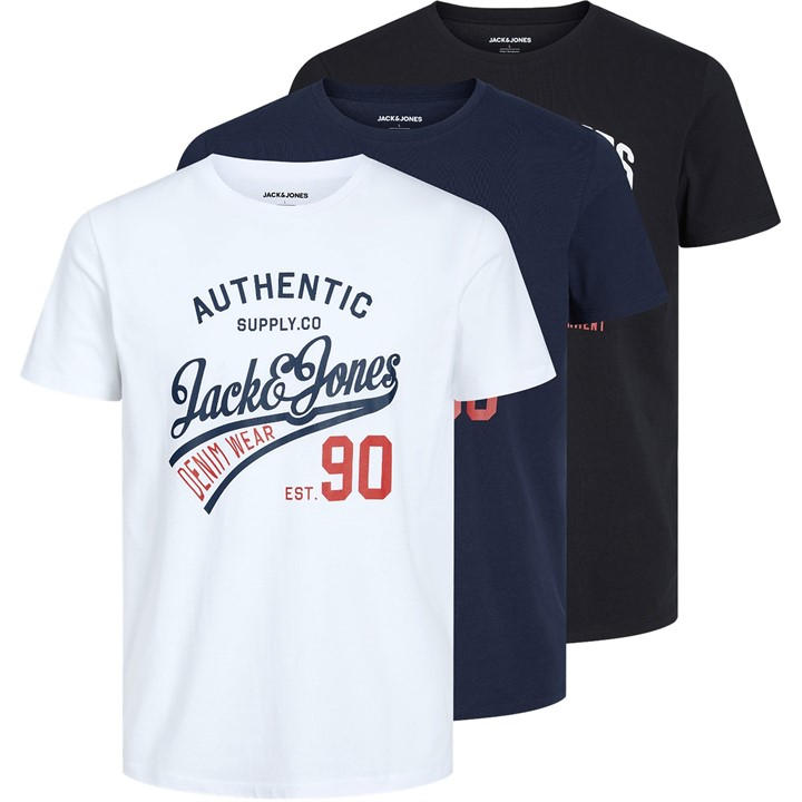 JACK & JONES ETHAN 3-PACK SHORT SLEEVE T-SHIRT M