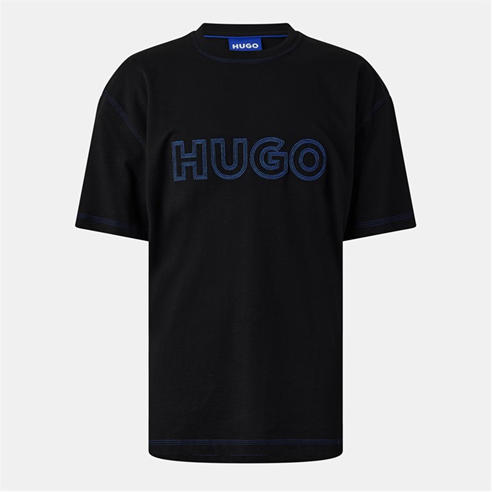 Hugo - Men's Nitlogo Blue Cotton T-Shirt