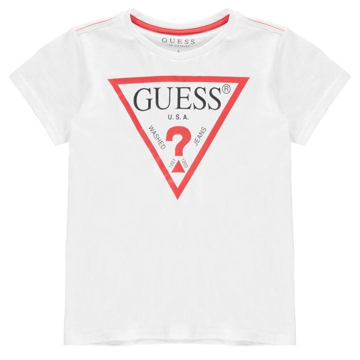 Guess Boys White Logo T Shirt Size 7