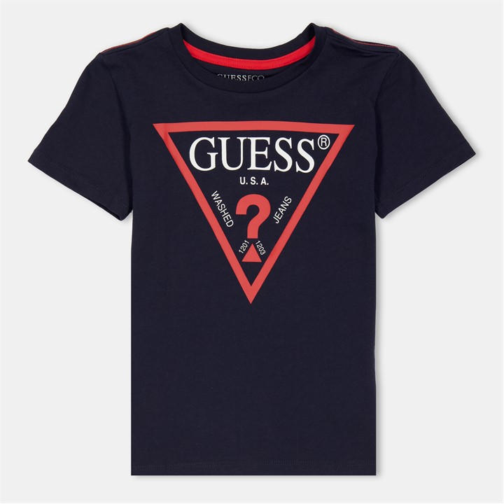 Guess Boys Blue Logo T Shirt Size 7