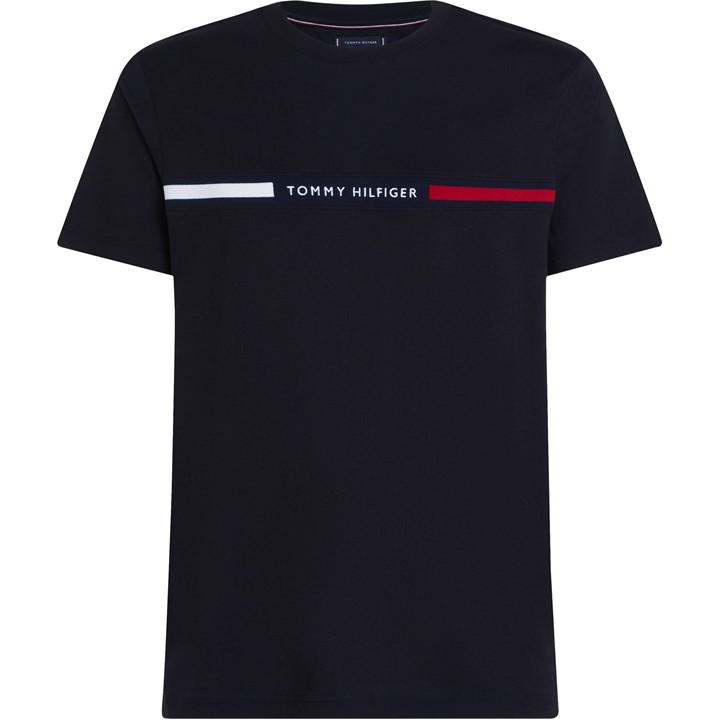 Tommy Hilfiger Logo Panel T-shirt In Blue