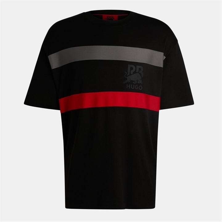 HUGO X RACING BULLS SIGNATURE BULL MOTIF OVERSIZED MESH T-SHIRT