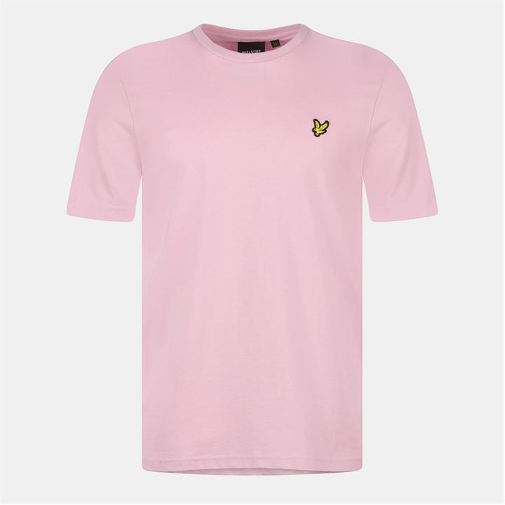Lyle And Scott Men's Pink Logo T Shirt Large