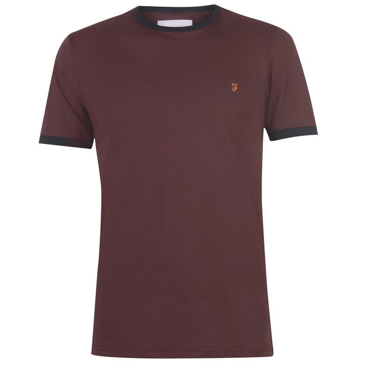 Farah Men's Red Groves Ringer T Shirt Medium