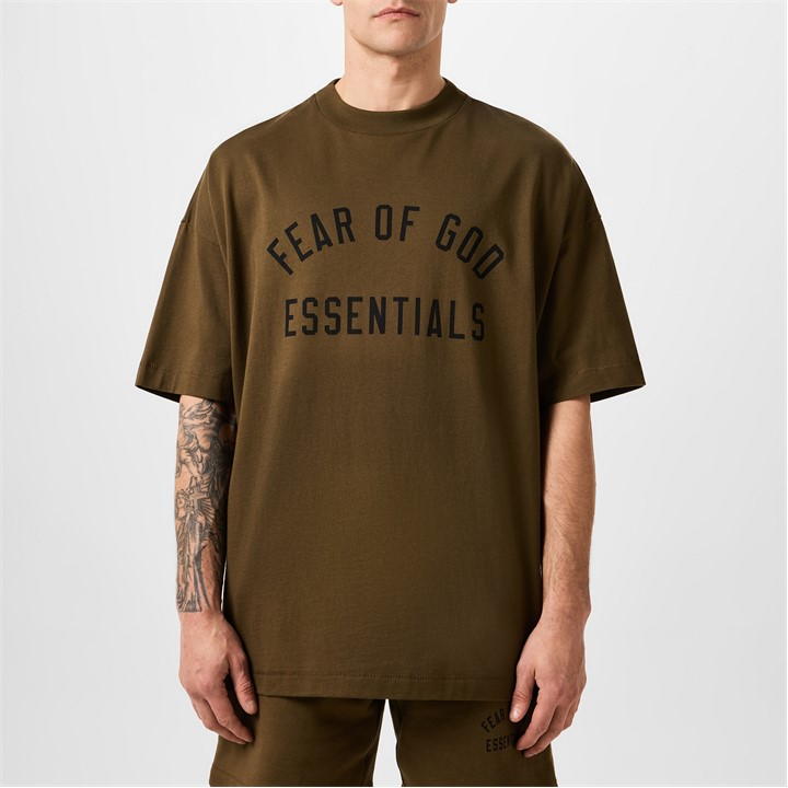 Olive - FEAR OF GOD ESSENTIALS - Jersey Crewneck Tee