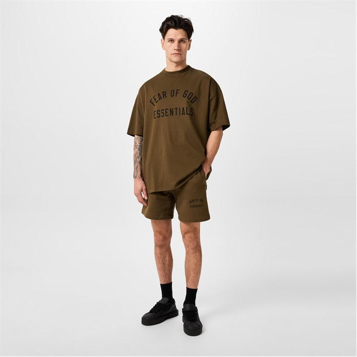 Olive - FEAR OF GOD ESSENTIALS - Jersey Crewneck Tee