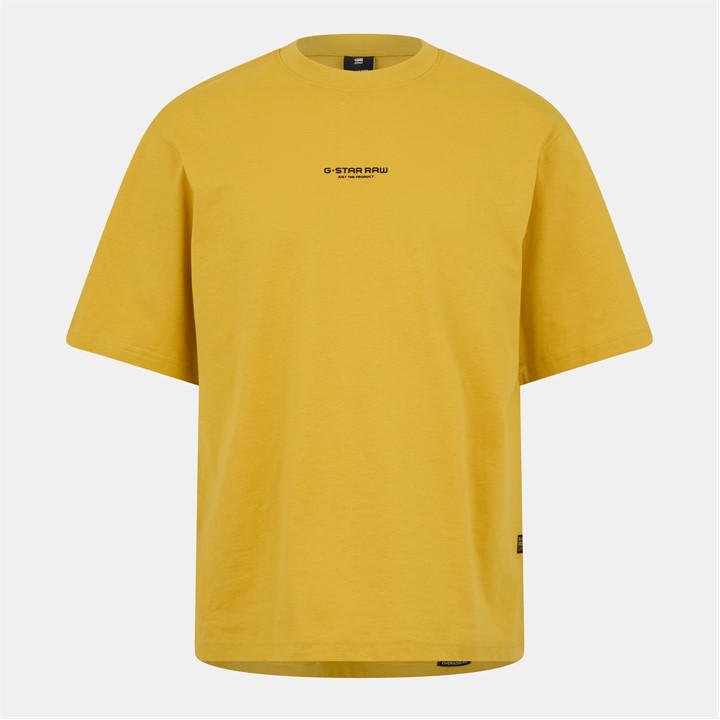 G Star Men's Yellow Logo T-Shirt Small