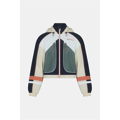 RED RUN - Womens Hooded Nylon Track Jacket